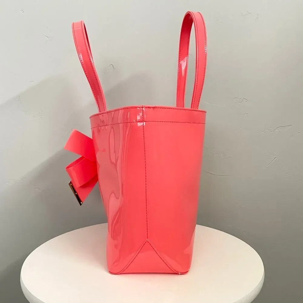 NWT Ted Baker Nikicon Bow Tote Bag in Bright Salmon Pink